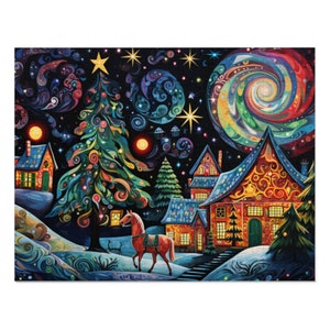 Abstract Majestic Night Puzzle Family Fun Game Puzzle Mentally Stimulating Game Kid and Adult Game Night Puzzle