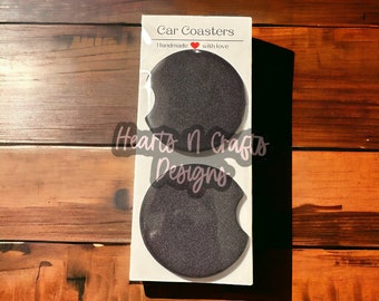 Solid color set of 2 car coasters | new car Gift | Cute Car Accessory | Cup Holder Coaster | Birthday gift