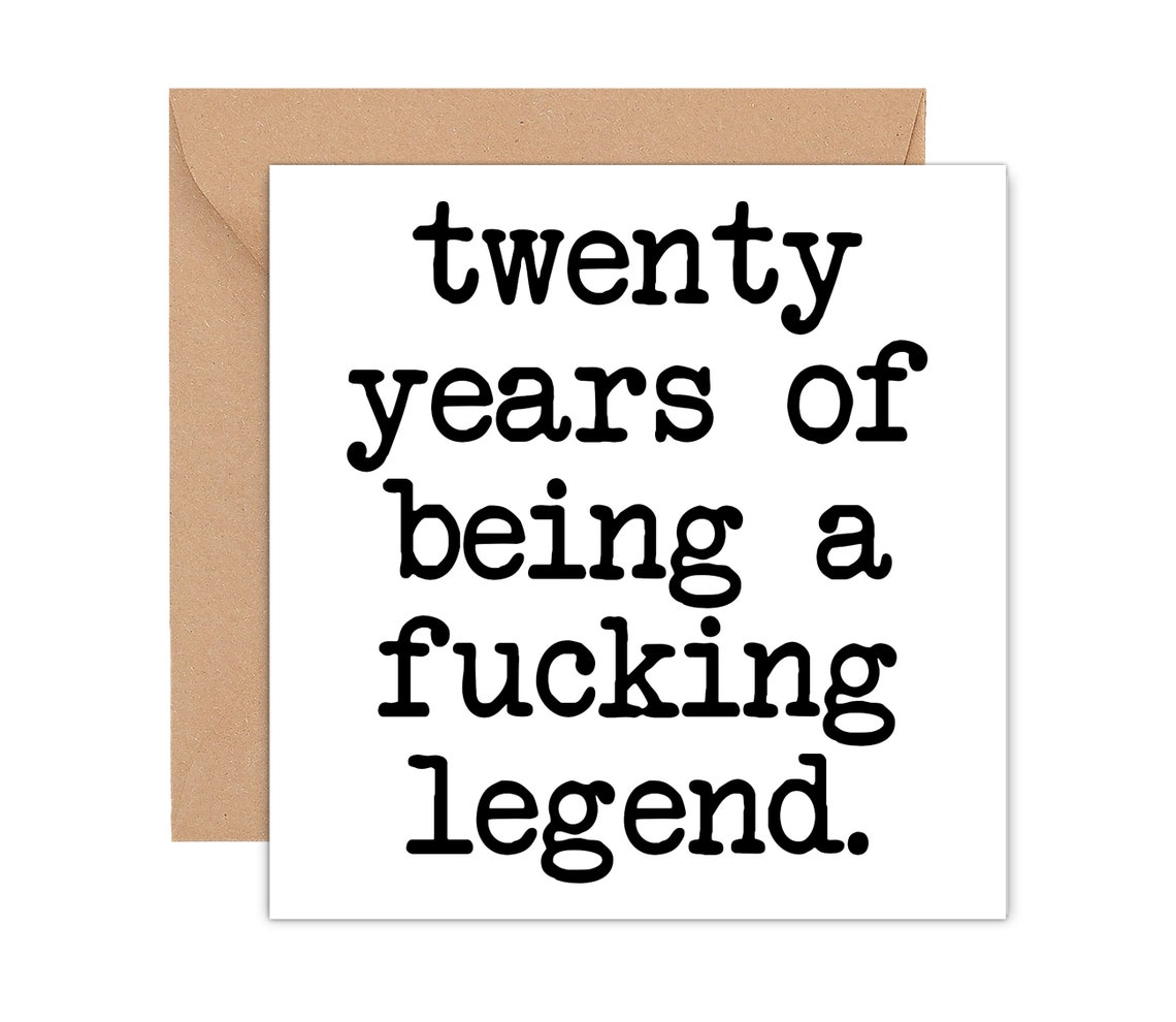 Funny 20th Birthday Card 20th Birthday T Twenty Years Of Etsy