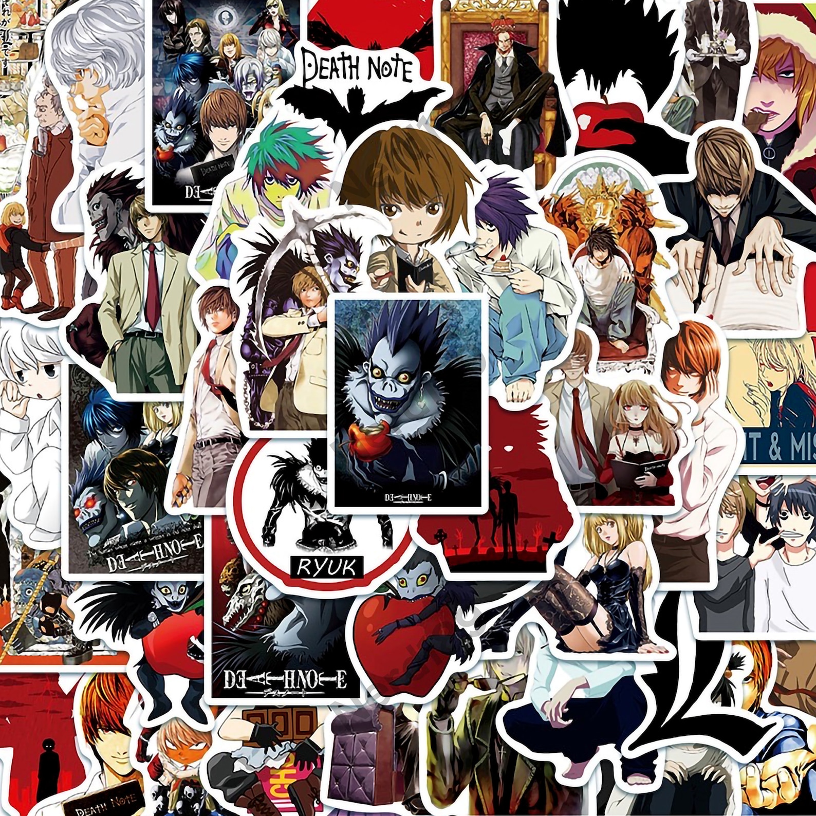 50 Pcs Death Note Sticker Pack Waterproof Stickers Anime Etsy