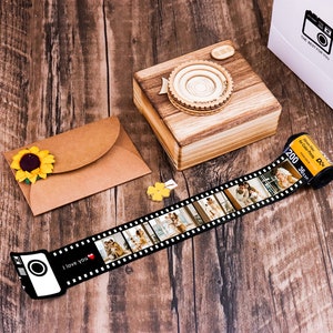 Personalized Photo Film Roll Keychain,Custom Picture Keychain with Photo Reel Album,Customized Anniversary Christmas Gifts,Father&#39;s Day Gift