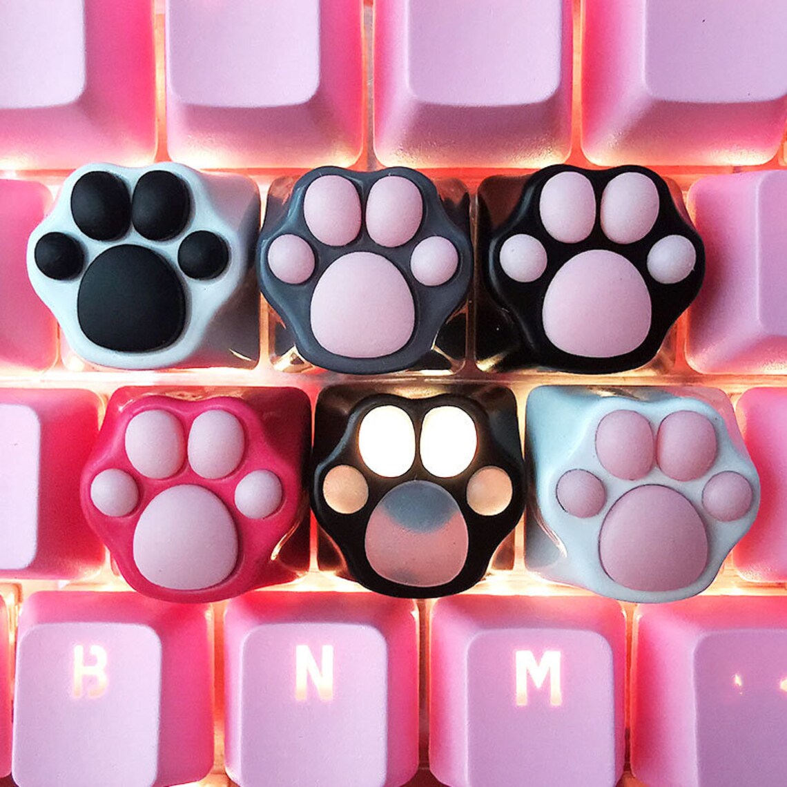 Cat paw lovely keycaps cherry mx animal ABS silica gel keycap Etsy