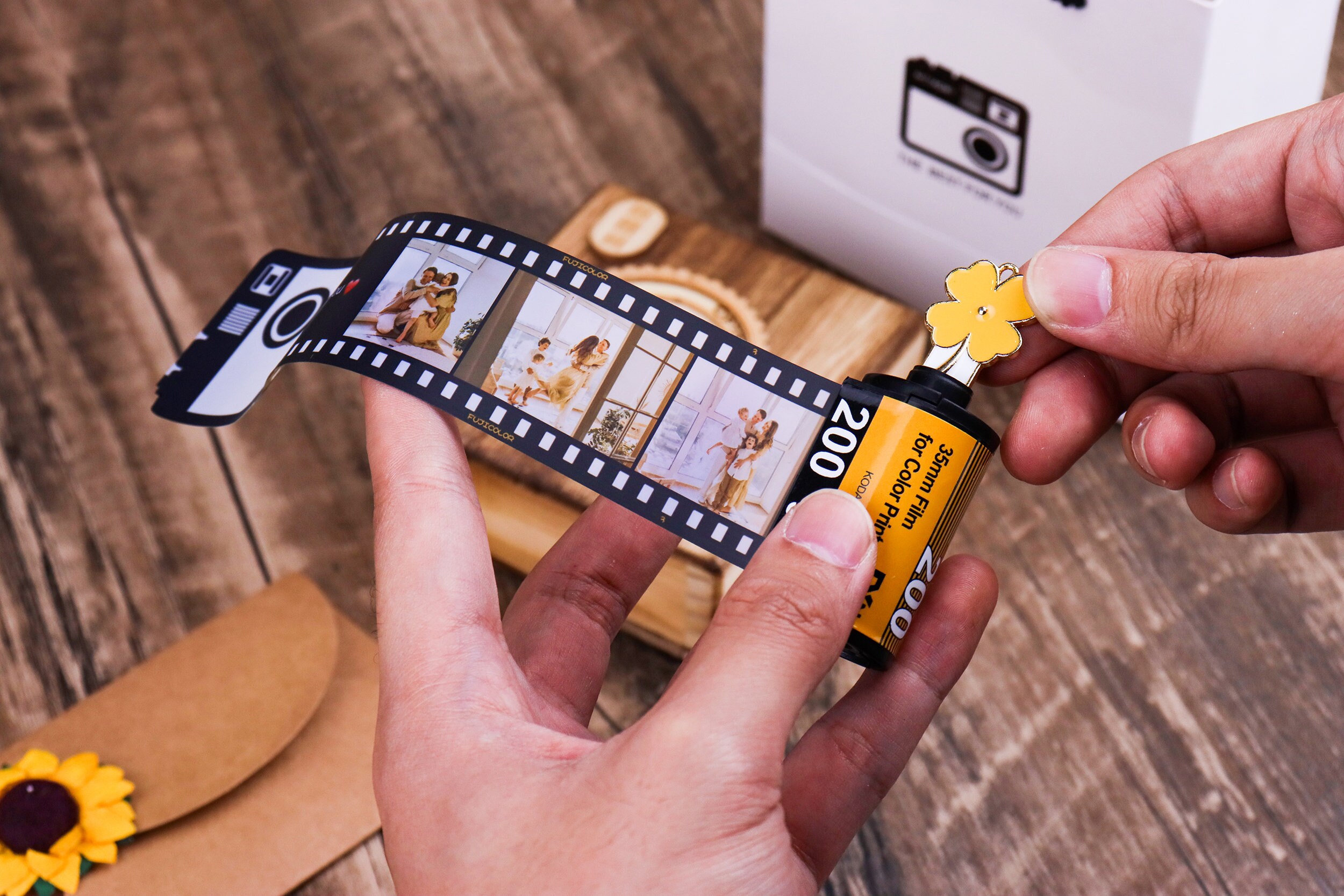 Personalized Photo Film Roll Keychaincustom Picture Keychain Etsy