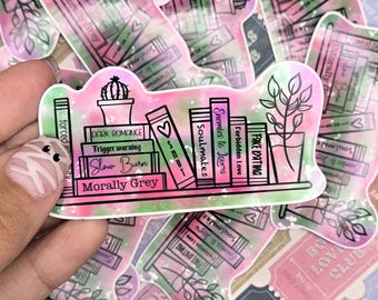 Book Trope Bookshelf Waterproof Sticker