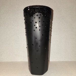 Matte Black Tumbler with Black Jewels