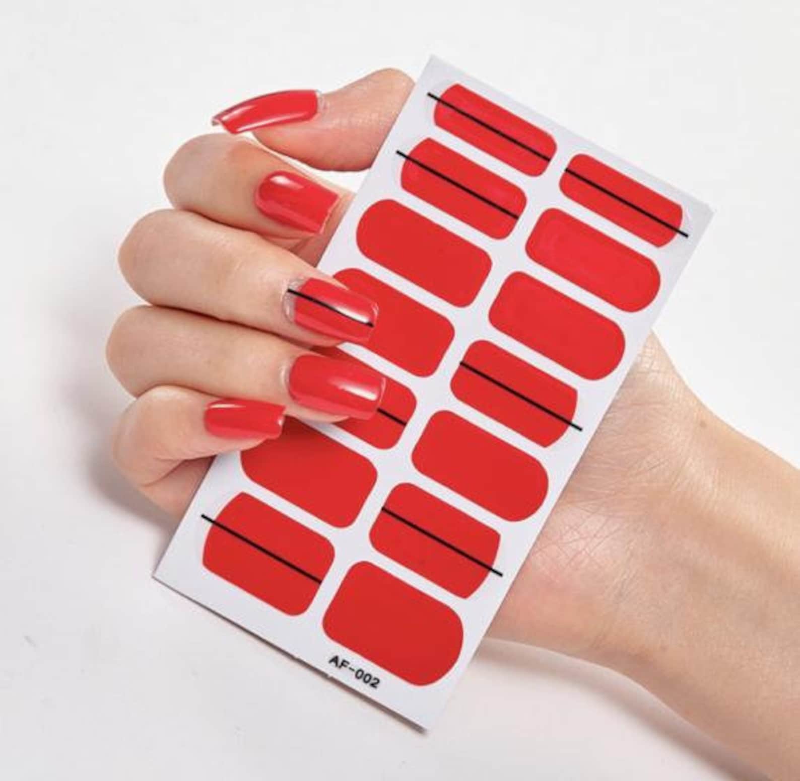 Red and Black Nail Stickers Self Adhesive Etsy