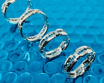 Gloednieuw - Unisex verzilverd scheermesje verstelbare ring