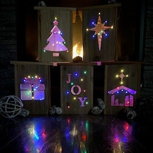 Cedar Christmas Holiday Winter Lanterns with Fairy Lights Color or White Indoor/Outdoor