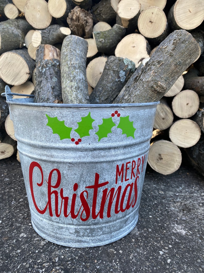 Galvanized Christmas Farm Buckets Etsy