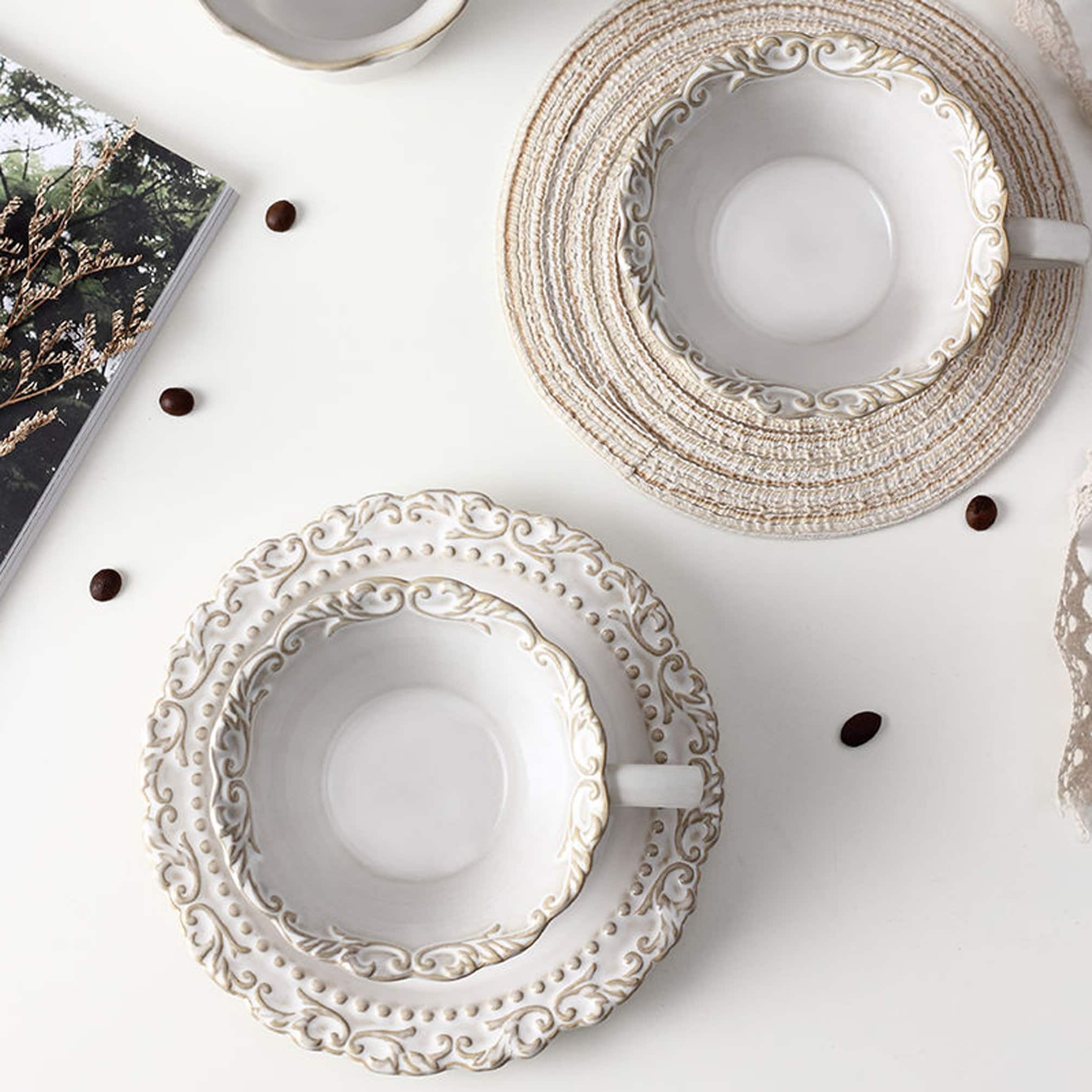 Cappuccino Cup Tea Cups and Saucers Set Latte Cups Demitasse Cups 6.5 ...