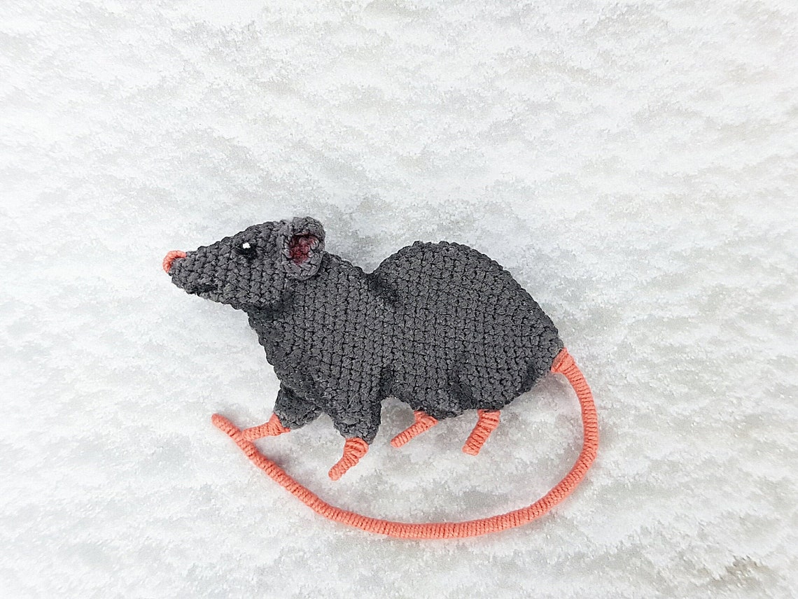 Rat pin brooch cute micro art toy gift for kids and adults Etsy