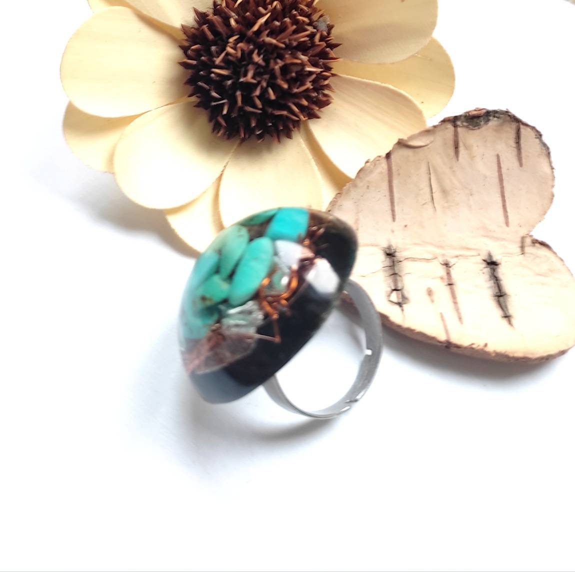 Bague Acier Ajustable Orgonite