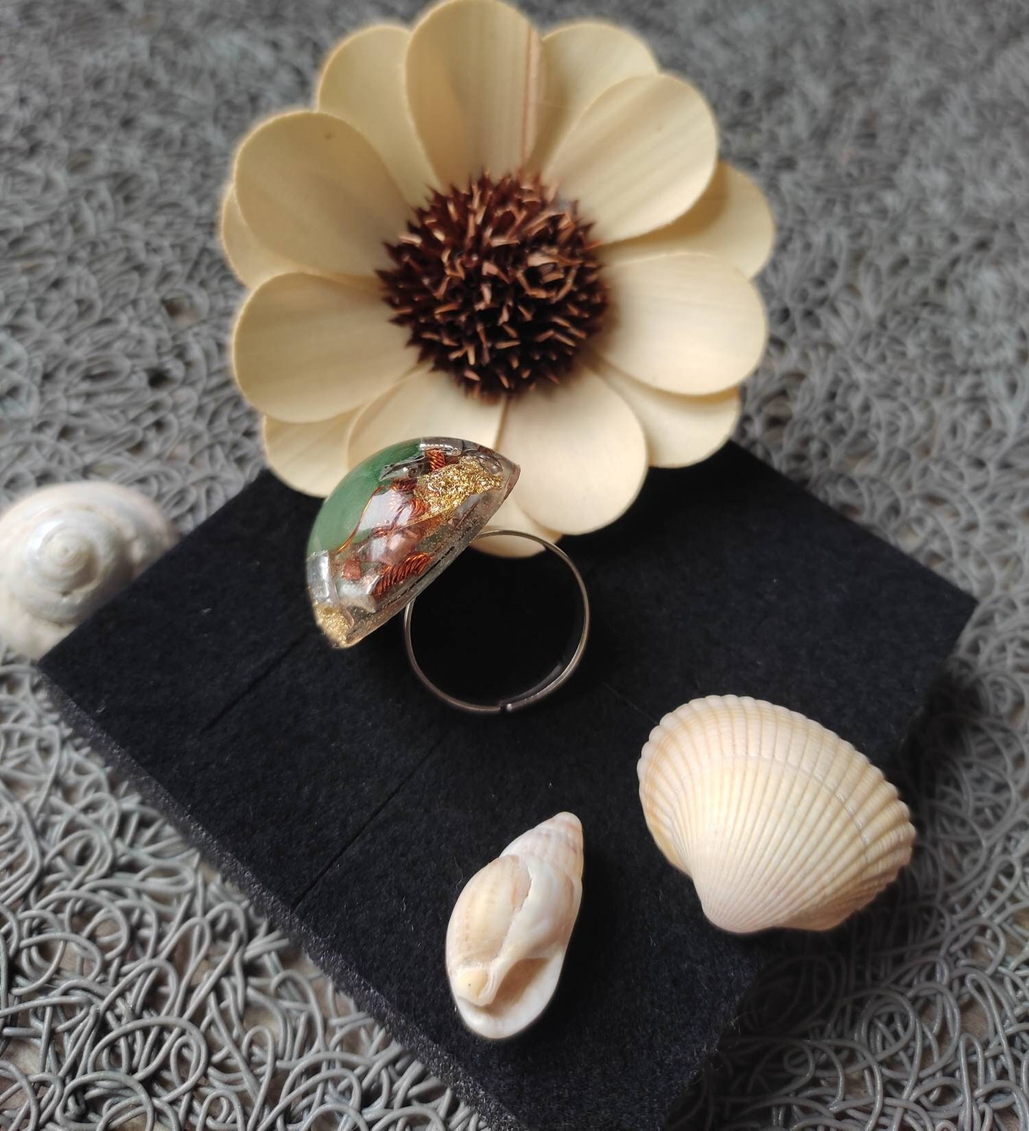 Bague Acier Ajustable Orgonite