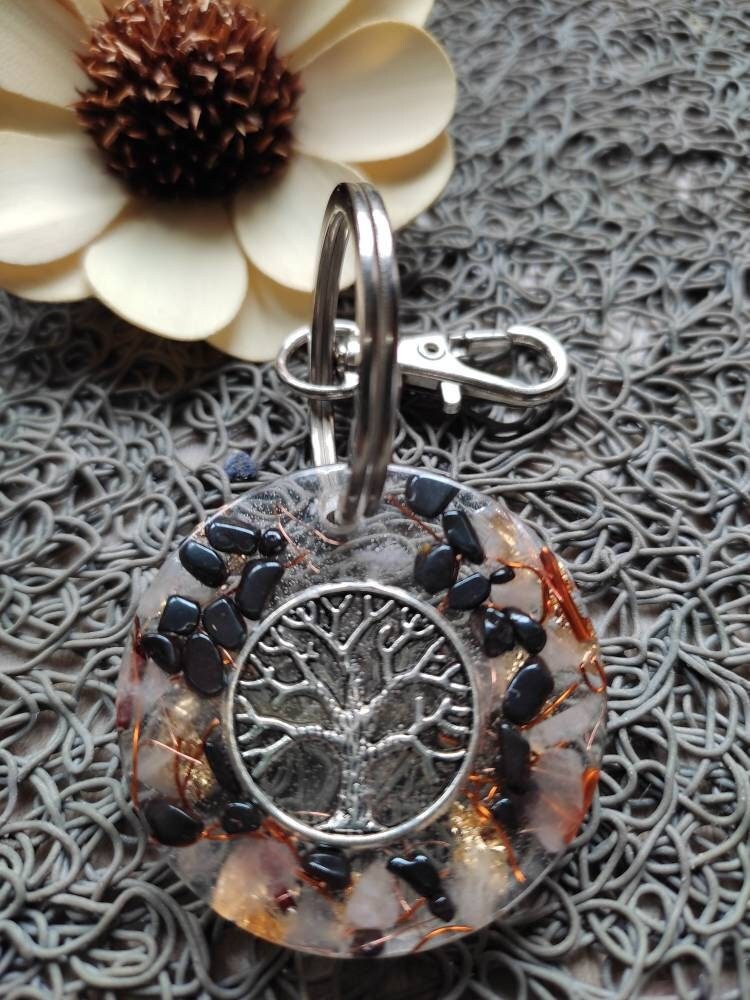 Porte Clé Orgonite Arbre de Vie .