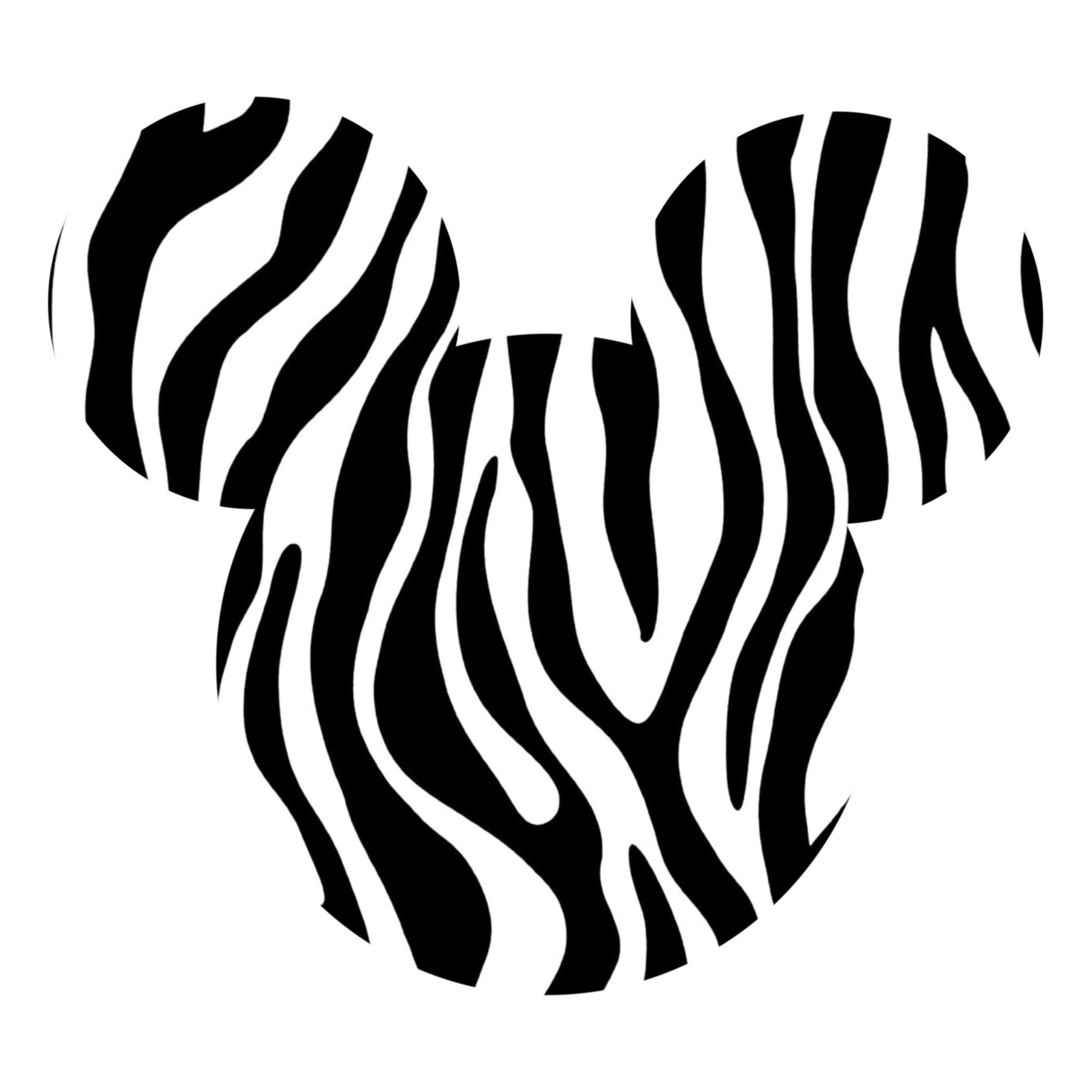 Zebra Print Mickey Sticker Etsy