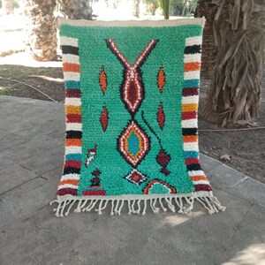 COLORFUL MOROCCAN RUNNER, Beni Ourain Rug, Narrow Rug Runner, Aesthetic Handmade Traditional Wool Rug| Decorative Long Carpet Floor Runner