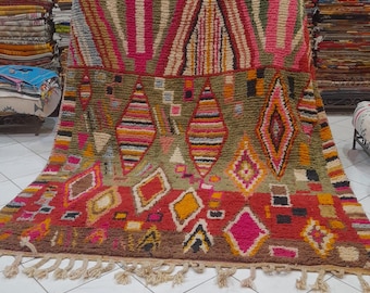 200x300 cm Handmade Wool Carpet  Authentic Berber Rug for Living Room or Bedroom