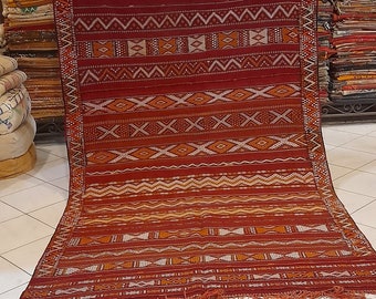 Tapete de lã Boujaad feito à mão, decoração vintage estilo boho marroquino (1,5 m x 2,9 m)