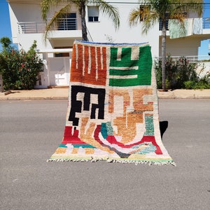 Costum Moroccan colorful rug, authentic Moroccan rug, Berber rug, Genuine wool rug, handmade rug 