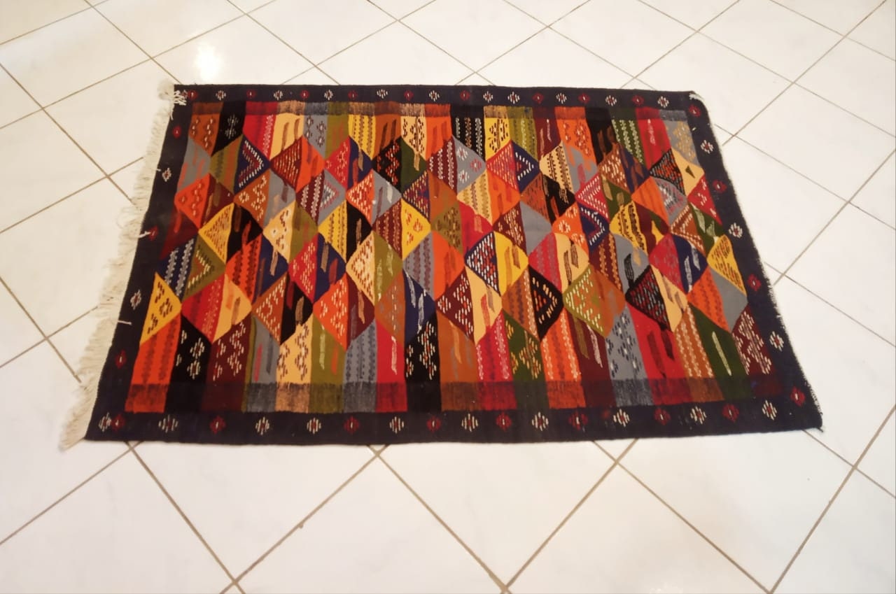 Moroccan Berber Kilim , Picasso Kilim, Handwoven Berber Rug, Home Decor
