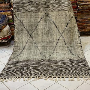 Bohemian Wool Kilim Rug, Hand Woven Flatweave Area Jute Rug