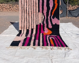Custom Blue Moroccan Rug: Berber Beni Ourain Style