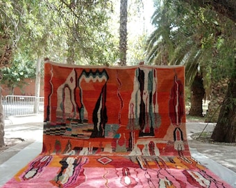 Handmade Wool Berber Rug: Abstract Moroccan Azilal Style