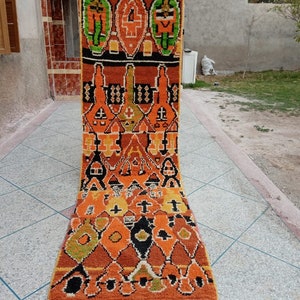 Custom moroccan runner rug - Gorgeous Boujaad runner rug  - Azilal berber wool rug- Vintage Morocco Runner rug- Berber Colorful Runner Rug