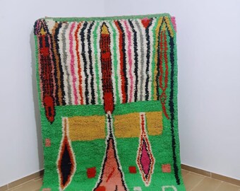 Handmade Green Moroccan Rug: Authentic Berber Wool Rug