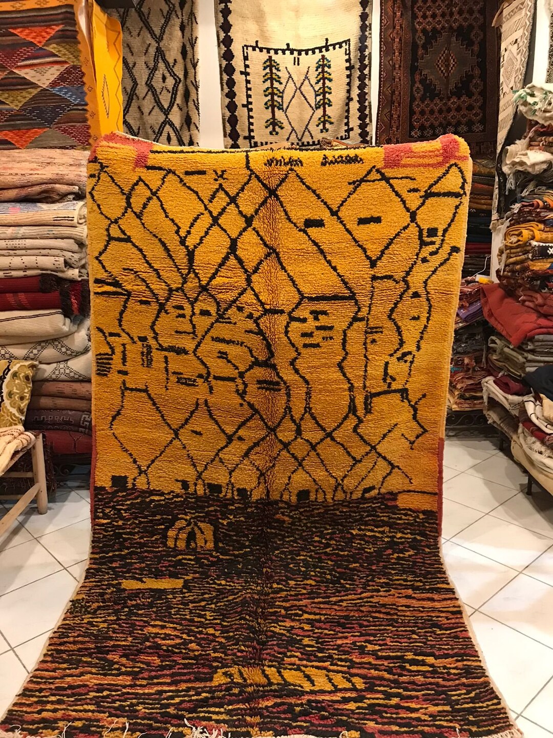 Authentic Moroccan Custom Beni Ourain Rug-large Moroccan Rug,organic ...