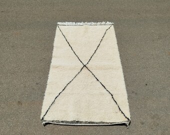 Alfombra marroquí de lana hecha a mano: alfombra bohemia bereber de 20 x 25 cm