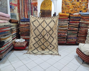 Blue Berber Moroccan Rug: Custom Handmade Wool Beni Ourain Rug