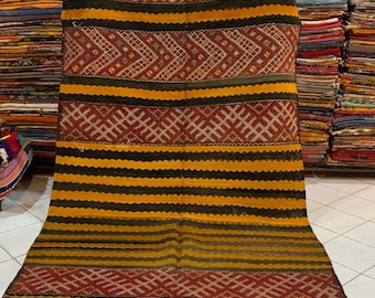Tapis kilim en laine tissé à la main style ancien 185 x 126 cm