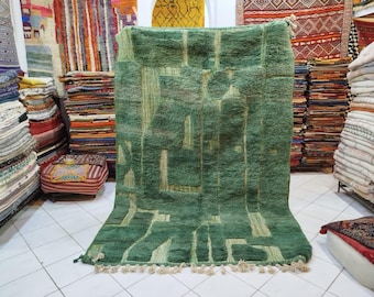 Custom Blue Moroccan Rug: Berber Beni Ourain Style