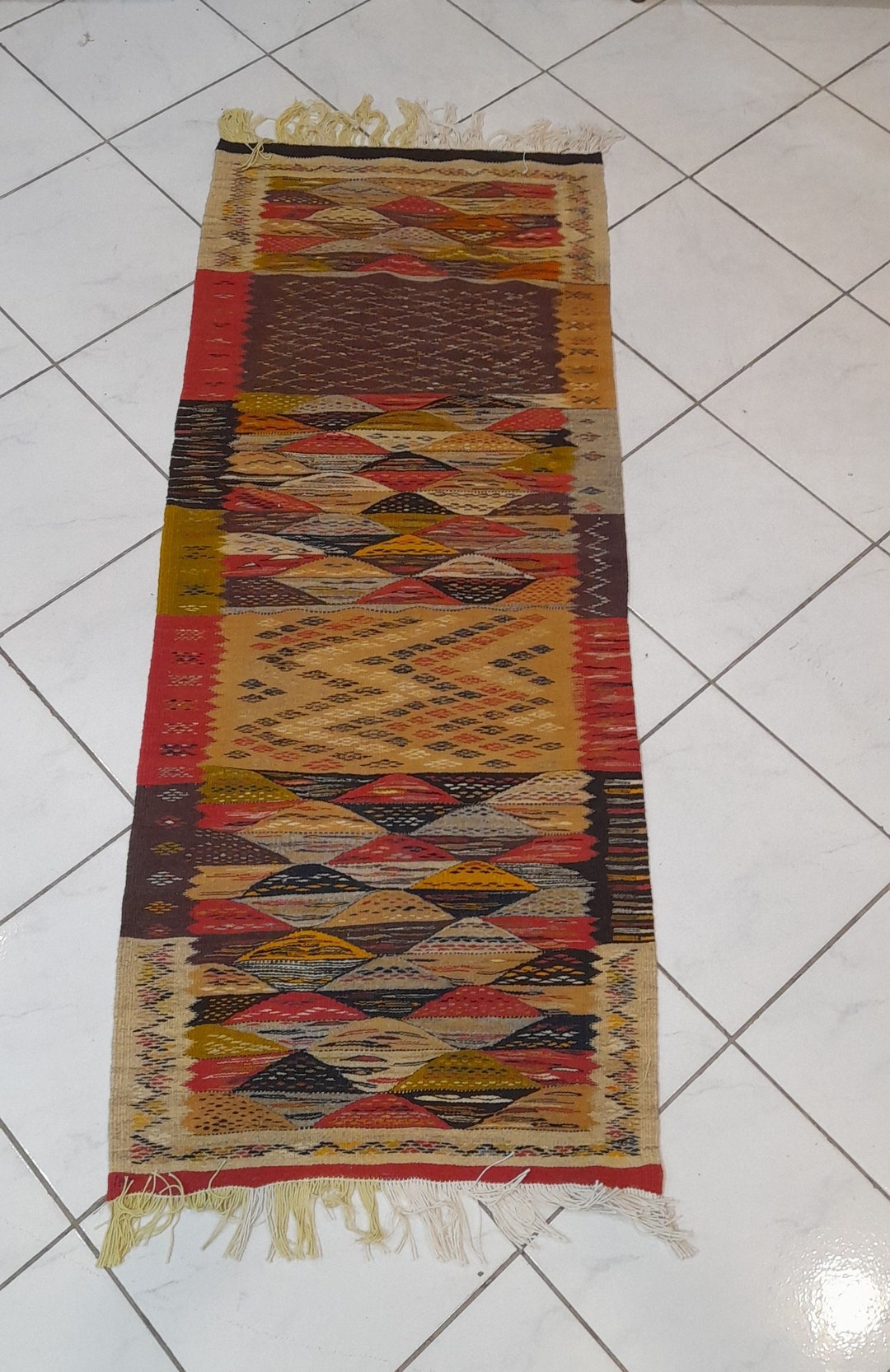 Moroccan Berber Kilim , Picasso Kilim, Handwoven Berber Rug, Home Decor