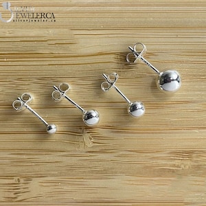 Minimalist 925 Silver Ball Studs - Subtle Elegance Image 2