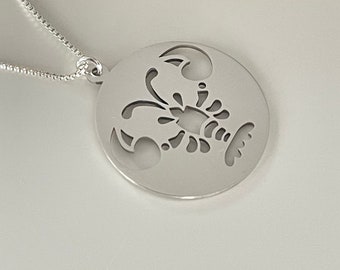 Sterling Silver Zodiac Sign Necklace, Personalized Astrology Jewelry