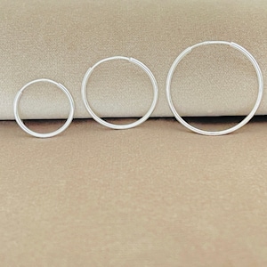 Créoles sans fin en argent sterling 20 mm - hypoallergéniques, résistantes à la ternissure, cadeau pour la fête des Mères