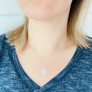 Sterling Silver Tree of Life Necklace, Flat Charm Pendant Image 4