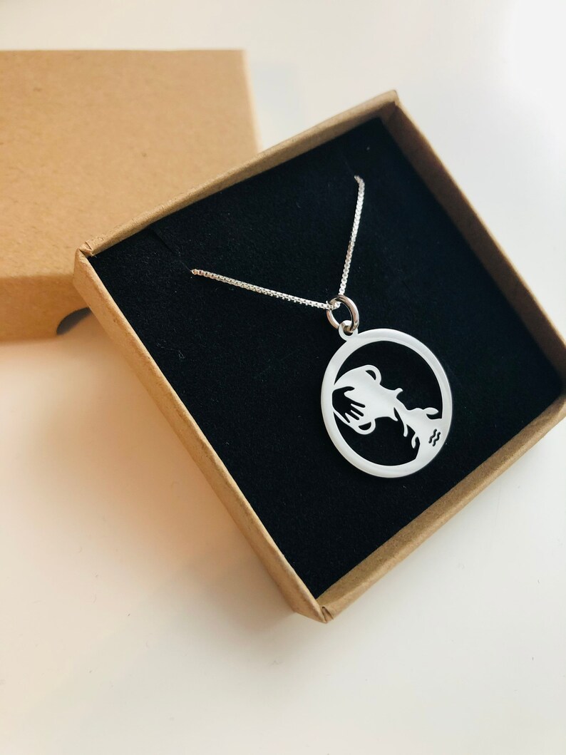 Sterling Silver Zodiac Sign Necklace, Personalized Astrology Jewelry Image 6
