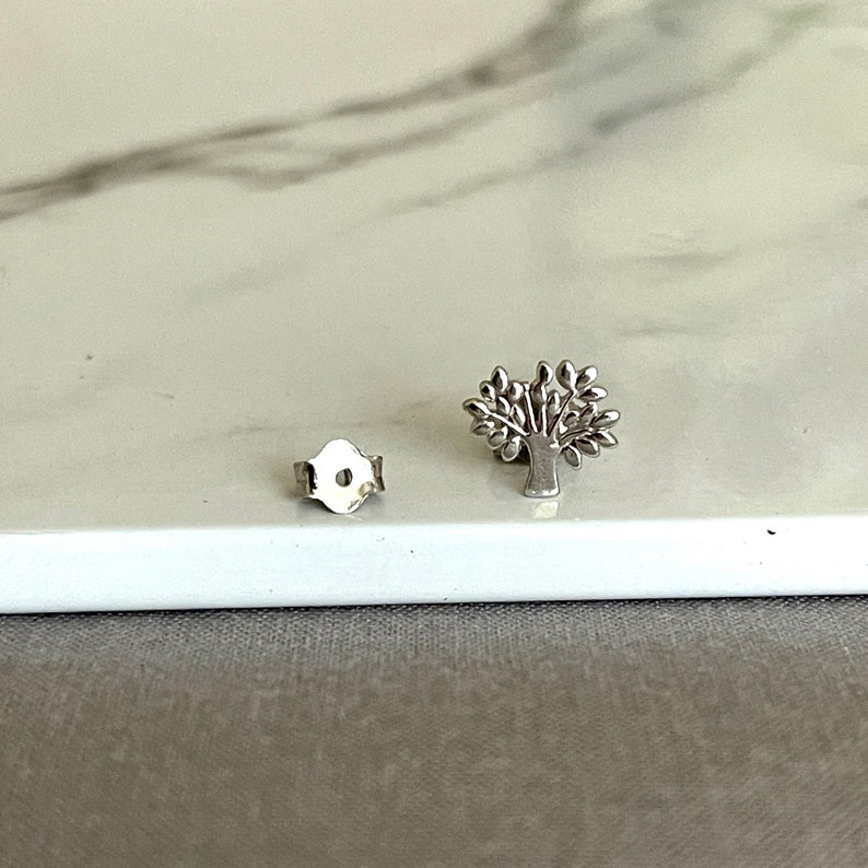 925 Silver Tree of Life Stud Earrings | Symbol of Growth and Strength Image 9