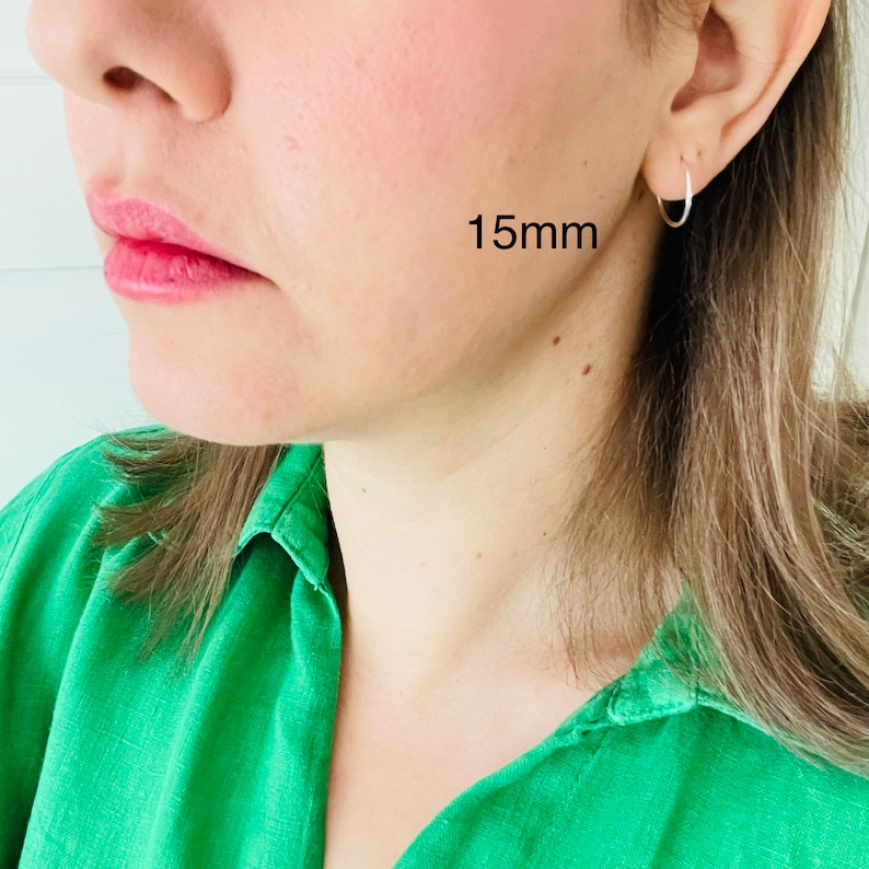 20mm Sterling Silver Endless Hoop Earrings - Hypoallergenic, Tarnish Resistant, Mothers Day Gift Image 6