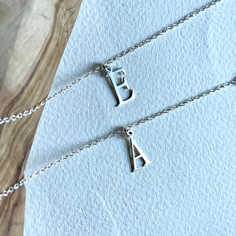 Sterling Silver Initial Anklet, Customized Letter B Image 5