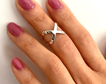 Sterling Silver Infinity Ring, Open Midi Ring, Promise Ring