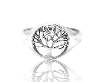 Classic Sterling Silver Tree of Life Ring, Design for Life Style, Crafted from 925 Silver and Available in sizes 6-9