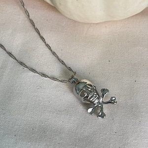 Skull Pearl Cage Pendant, Sterling Silver Necklace, Halloween Gift Image 9