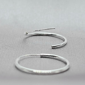 20mm Sterling Silver Endless Hoop Earrings - Hypoallergenic, Tarnish Resistant, Mothers Day Gift Image 4