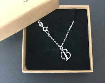 Sterling Silver Initial Anklet, Customized Letter B