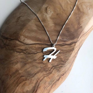 Dainty Sterling Silver Initial Necklace, Personalized Letter Necklace, 925 Sterling Silver Necklace Image 5