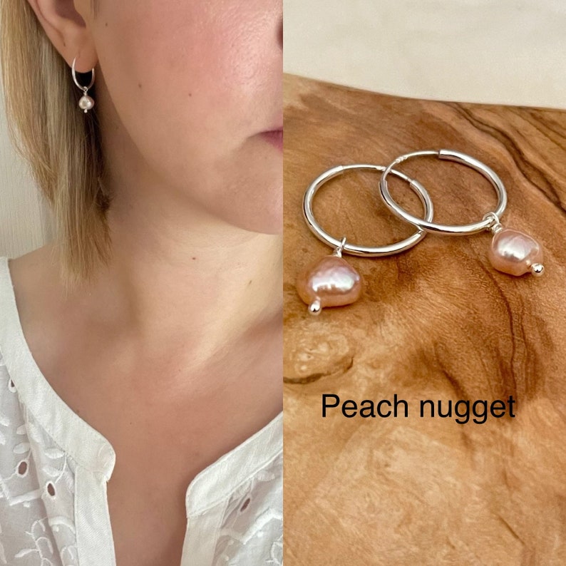 Silver pearl drop earring, dangle & drop earring, silver earring image 6
